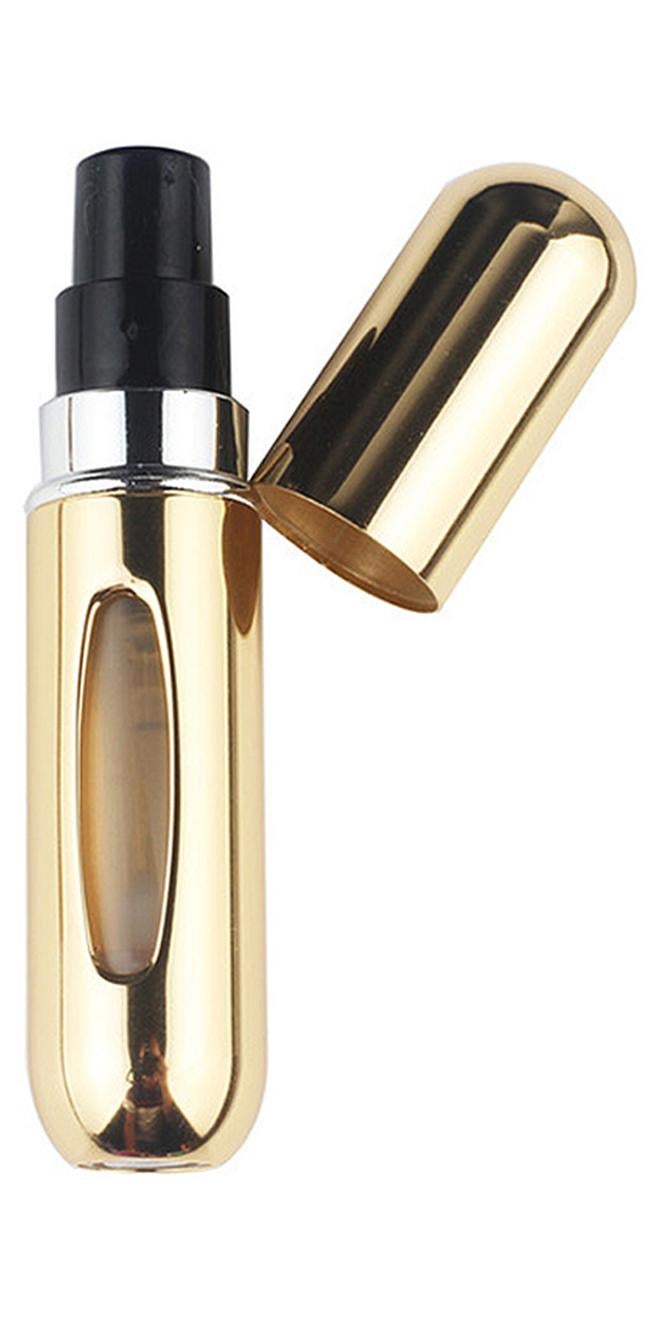 زجاجة عطر يمكن إعادة تعبئتها ذهبي/فضي - Image 1