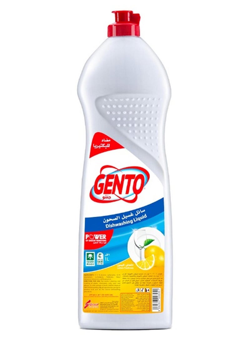 GENTO Lemon Freshness Antibacterial Dishwashing Liquid, 1 Liter - Image 1