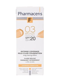 Pharmaceris F 03 Bronze Mild Fluid Foundation With Spf 20, Intense Coverage 03 Bronze