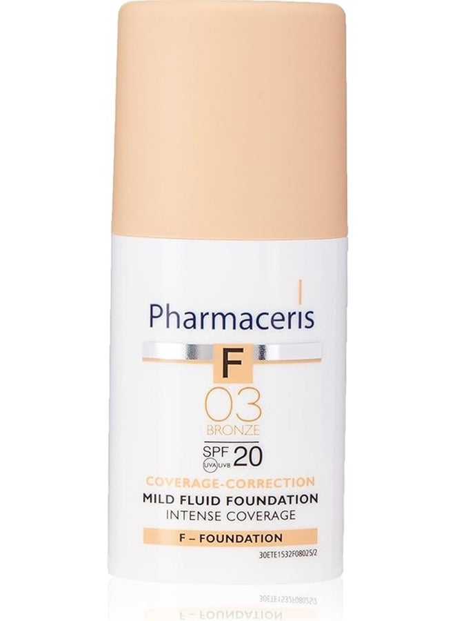 Pharmaceris - Pharmaceris F 03 Bronze Mild Fluid Foundation With Spf 20, Intense Coverage 03 Bronze - Image 1