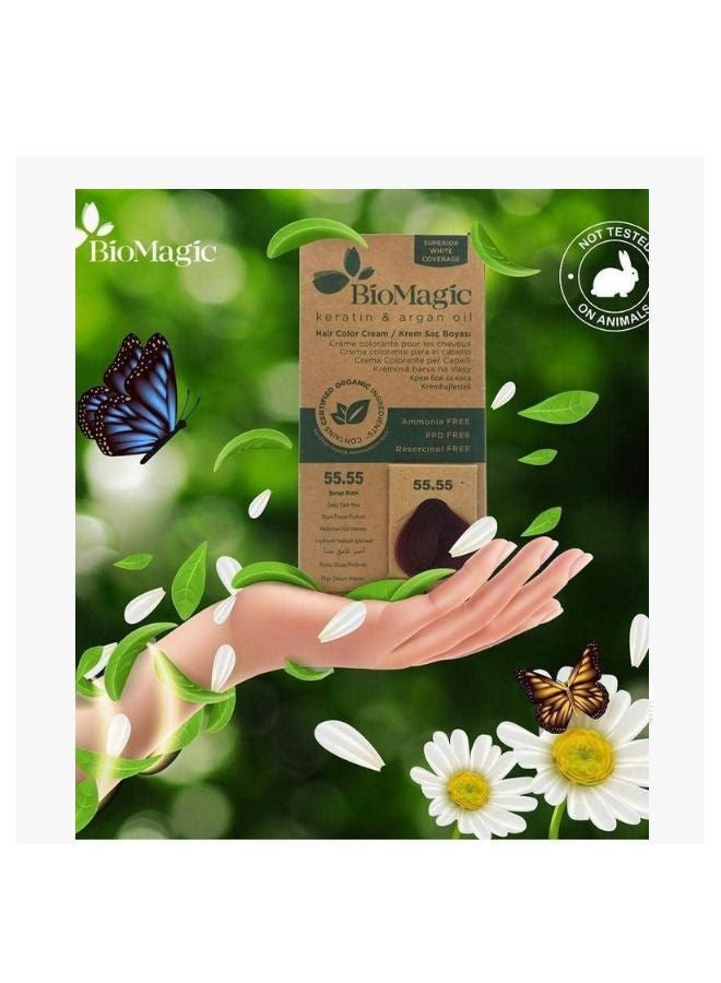 BIOMAGIC Hair Color Cream With Keratin And Argon Oil 1.00 Black  - Image 2