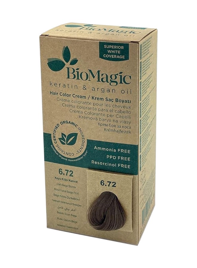 BIOMAGIC Biomagic Permanent Hair Color Cream, Superior White Coverage With Keratin & Argan Oil, Dark Beige Blonde, 6.72 Dark Beige Blond 170ml  - Image 1