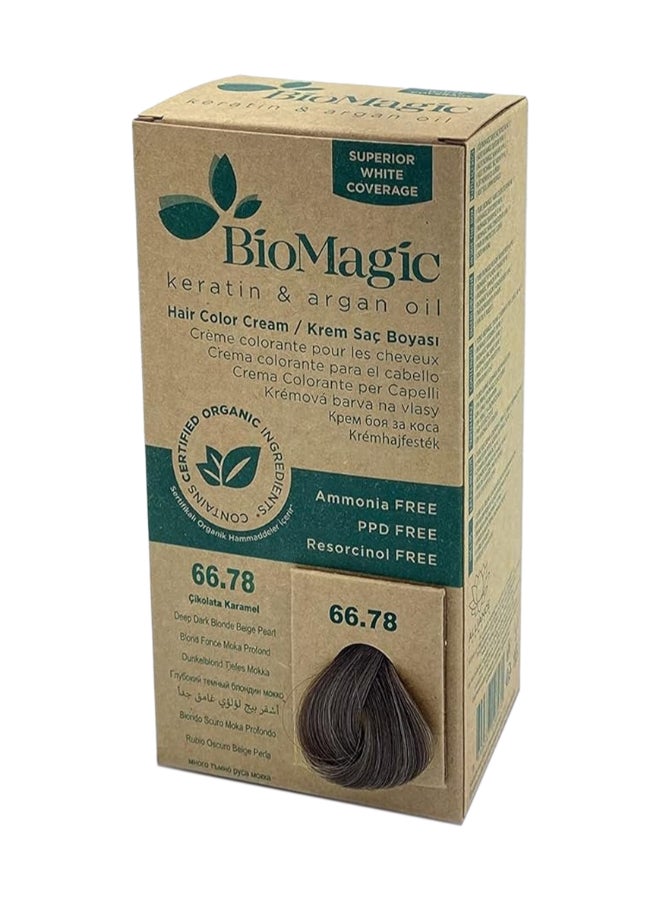 BIOMAGIC - Biomagic Permanent Hair Color Cream, Superior White Coverage With Keratin & Argan Oil, Deep Dark Blonde Beige, 66.87 66.78 Dark Blonde Beige 170ml - Image 1