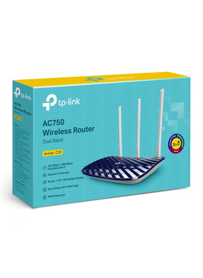 TP-LINK Archer C20 Wireless Dual Band Router Blue  - Image 5