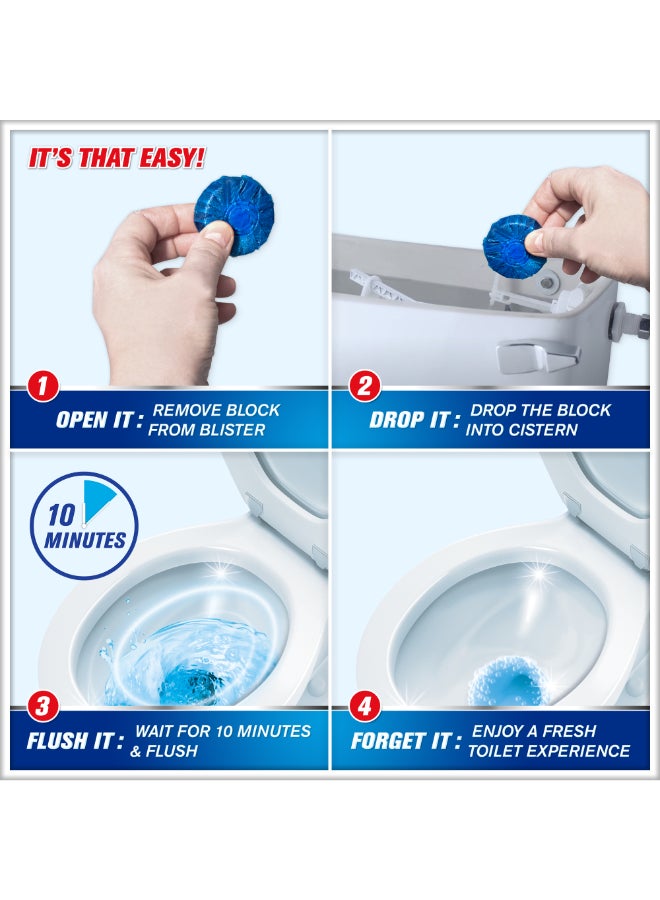 Harpic Flushmatic In-Cistern Toilet Cleaner Set 3 Pieces Blue 50grams  - Image 5