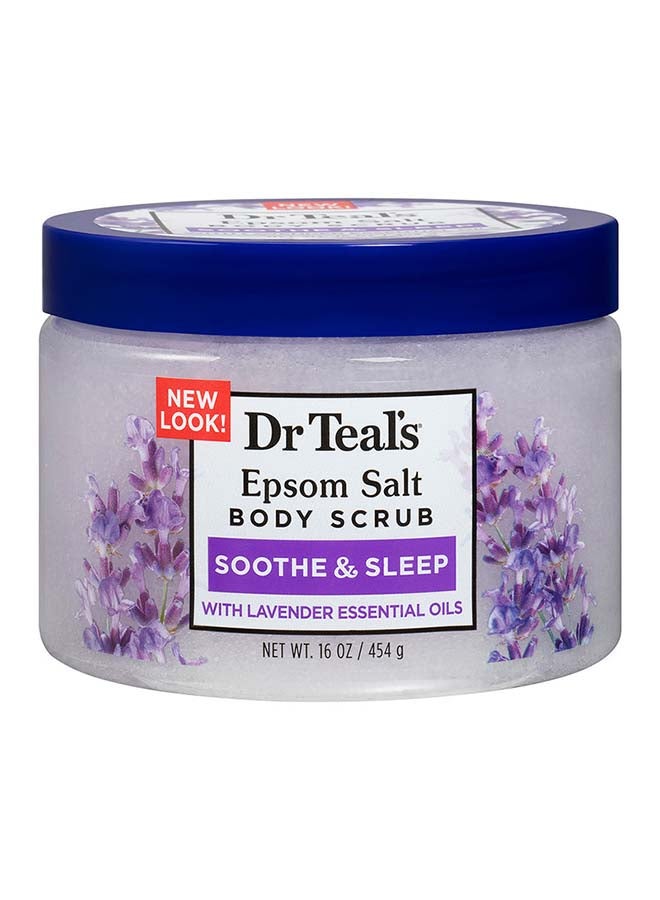 Dr Teal's Lavender Epsom Salt Body Scrub to Exfoliate & Renew - Soothes the Senses & Moisturizes Skin with Essential Oils 454grams - Image 1