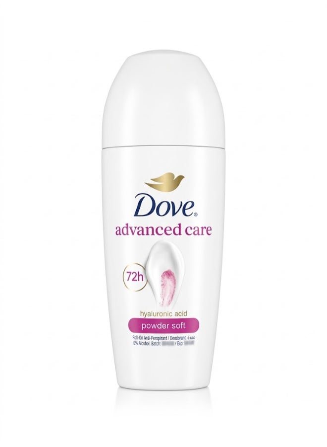 Powder Soft Women's Antiperspirant Deodorant Roll On For 72-Hour Odour Protection With ¼ Moisturising Cream 50ml