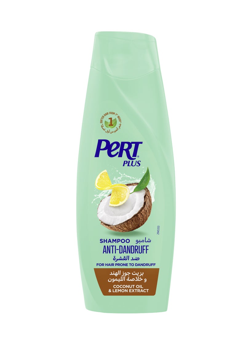PERT PLUS Anti-Dandruff Shampoo with Coconut Oil and Lemon Extract 400ml - Image 1