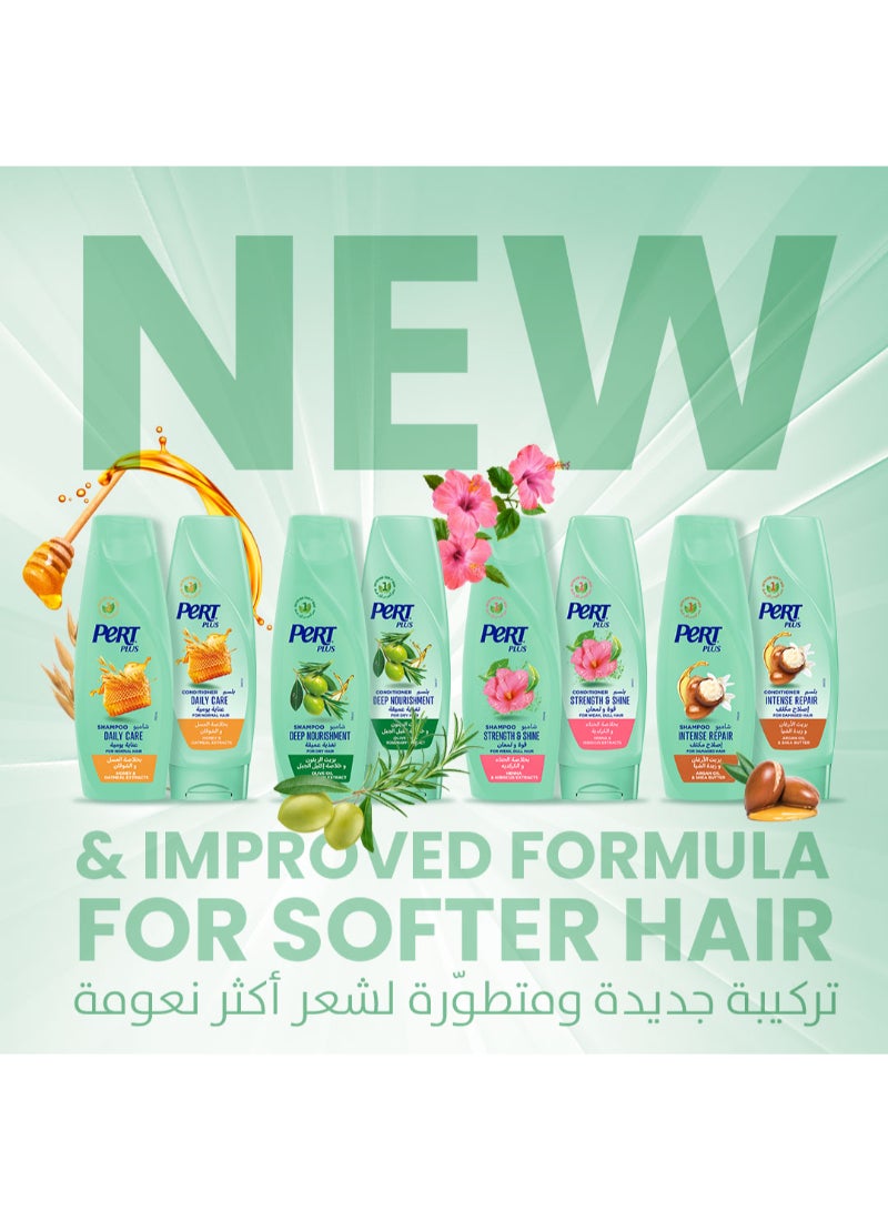 PERT PLUS - Strength & Shine Shampoo for Weak and Dull Hair with Henna and Hibiscus Extract 600ml - Image 1