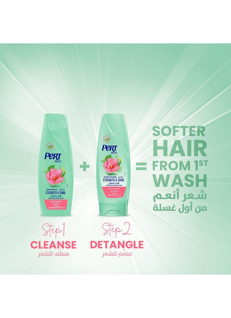 PERT PLUS Strength And Shine Shampoo For Weak Dull Hair With Henna And Hibiscus Extract 600ml - Image 5