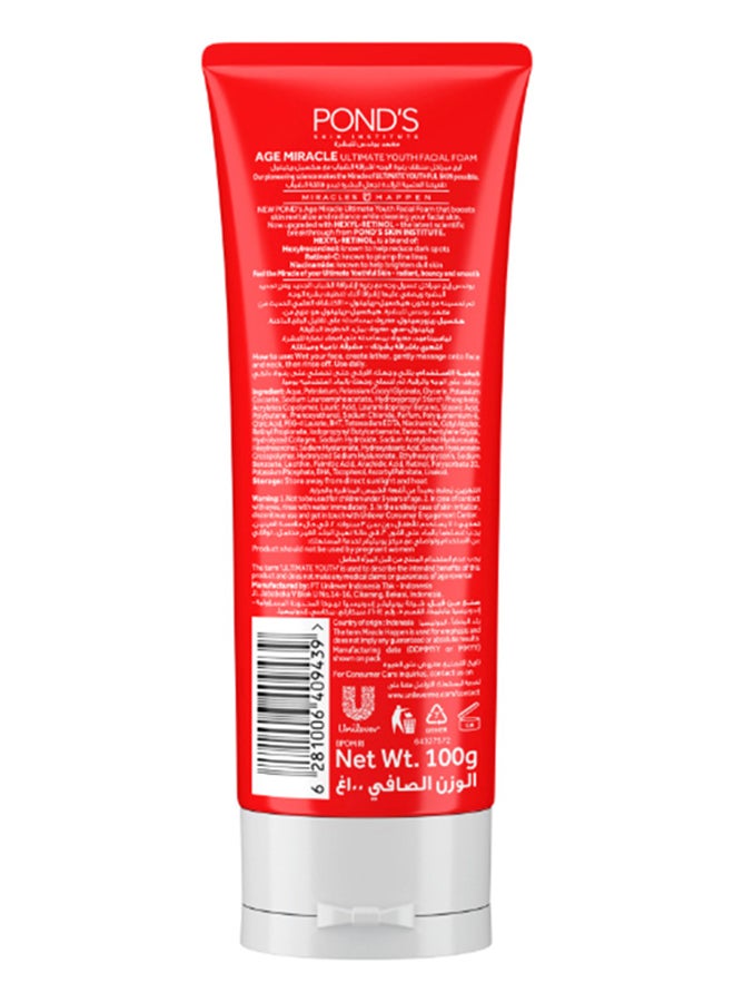 Pond's Age Miracle Ultimate Youth  Facial Foam With Hexyl Retinol 100grams  - Image 2