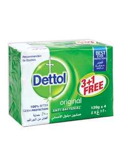 Dettol Original Anti-Bacterial Soap Bar, 120g × 3+1 Free  - Image 1