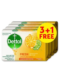 Dettol Fresh Anti-bacterial Bar Soap,120g, 3+1 Free, SO  - Image 1