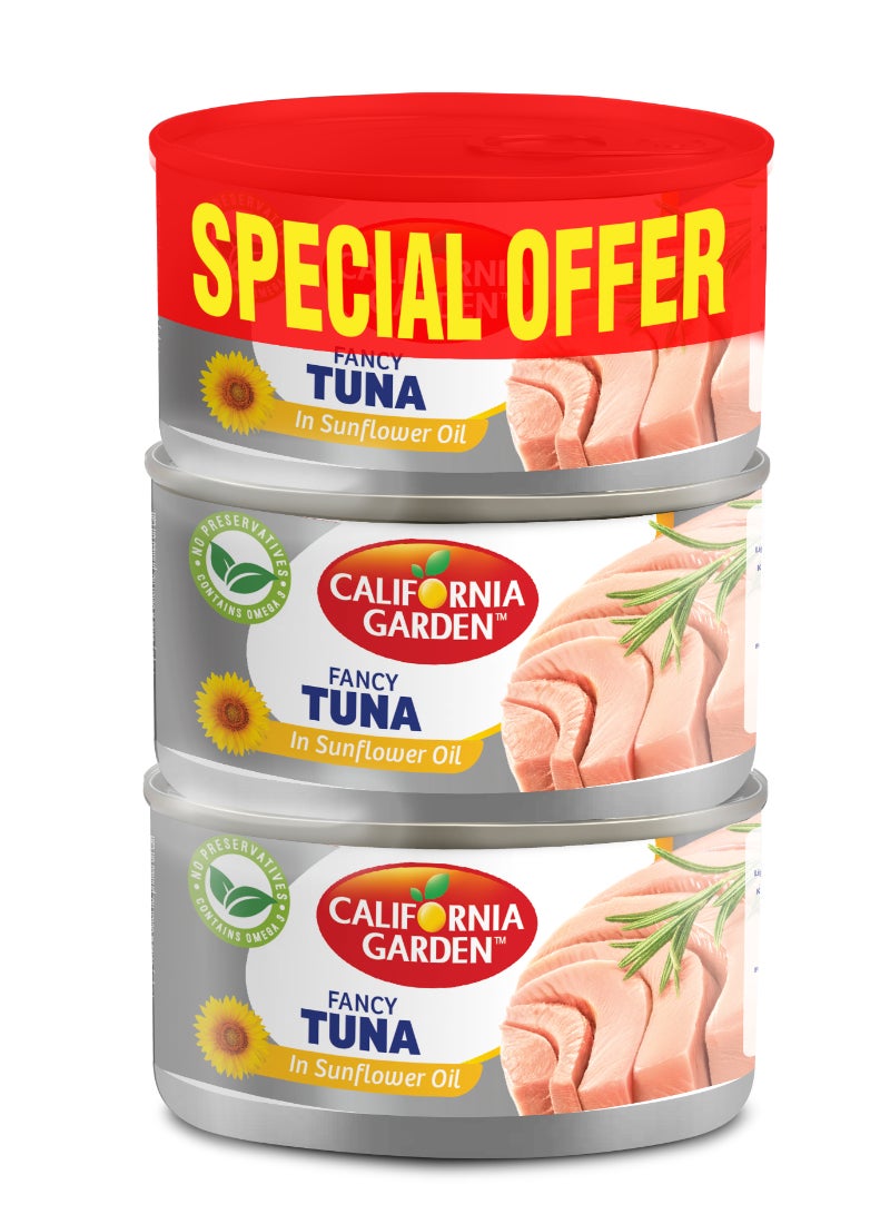 California Garden White Solid Tuna In Sunflower Oil 170grams Pack of 3  - Image 1