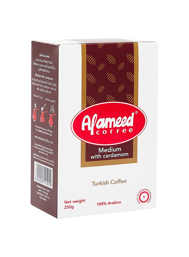 Al Ameed Medium Turkish Coffee with Cardamom, 250g - Image 2