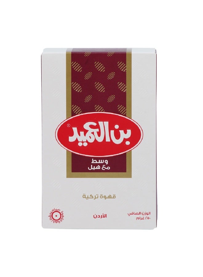 Al Ameed Medium Turkish Coffee with Cardamom, 250g - Image 1