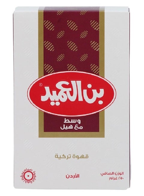 قهوة تركية وسط مع هيل 250 جــرام