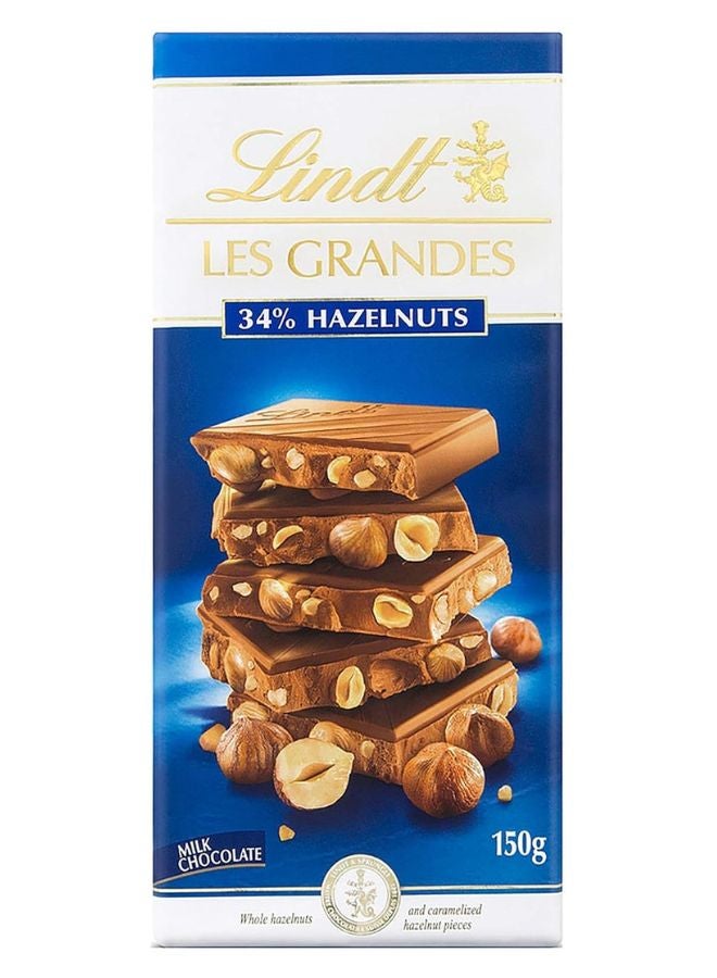 ليندت - لوح شوكولاتة ليه جرانديز بالحليب والبندق 150جرام - Image 1