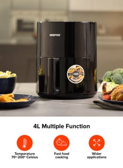 GEEPAS 4 L Digital Air Fryer, Oil Free Cooking, 60 Min Timer, Temperature 80-200 Degree Celsius, 8 Preset Programs, Ideal For Fries, Steak, Chicken Cake Etc. 2 Years Warranty Gaf37501T 4 L 1500 W GAF37501T Black  - Image 5