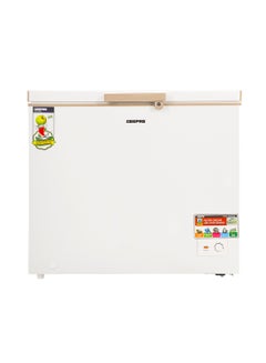 GEEPAS 250L Chest Freezer Adjustable Thermostat -18°C Frozen Temperature | 1pc Food Basket | Compressor Switch off function , 100% HCF & FCKW Free | 125W, High efficiency Monolithic Foaming| LED Light with Lock & Key 250 L GCF2506WAH White  - Image 1