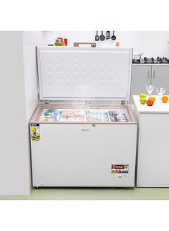 GEEPAS 410L Gross/380L Net Capacity Chest Freezer With Compressor Switch Off Function, LED Light, Lock & Key, High Efficiency Molothic Foaming, 2 Food Basket, Adjustable Thermostat, 100% HCF & FCKW Free 140 L 180 W GCF4106WAH White  - Image 3