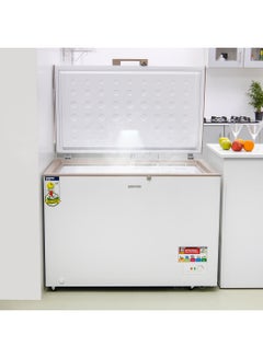 GEEPAS 410L Gross/380L Net Capacity Chest Freezer With Compressor Switch Off Function, LED Light, Lock & Key, High Efficiency Molothic Foaming, 2 Food Basket, Adjustable Thermostat, 100% HCF & FCKW Free 140 L 180 W GCF4106WAH White  - Image 2