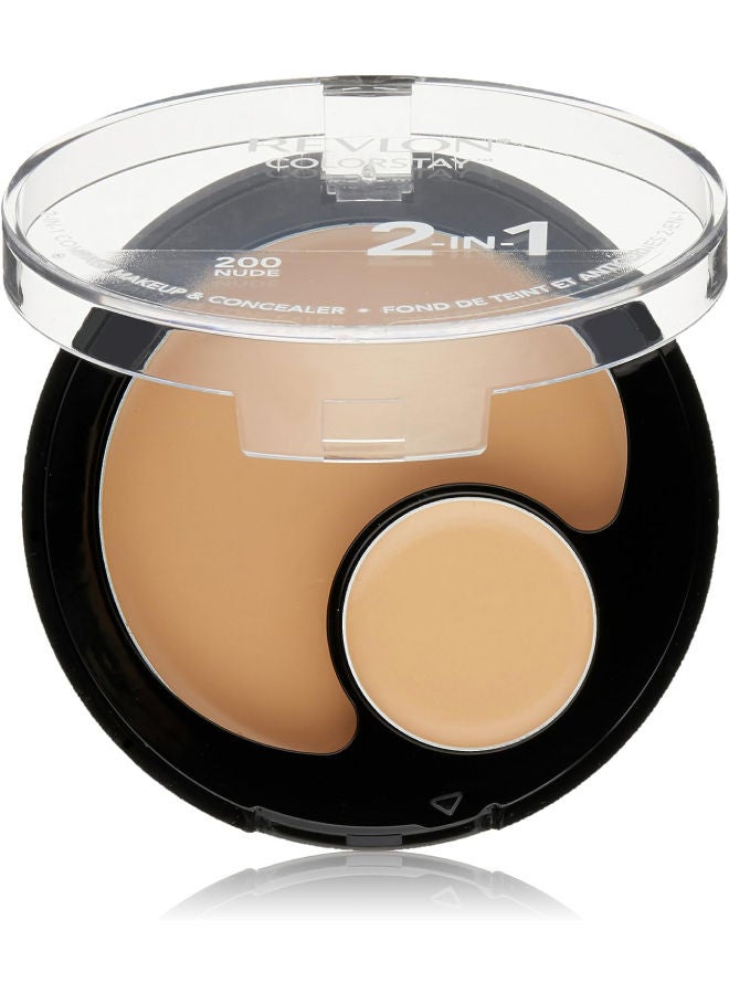 Revlon - ColorStay 2-In-1 Compact Makeup And Concealer 200 Nude - Image 1