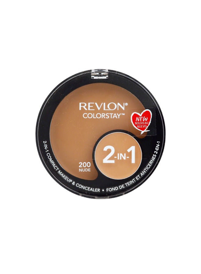 Revlon - ColorStay 2-In-1 Compact Makeup And Concealer 200 Nude - Image 1