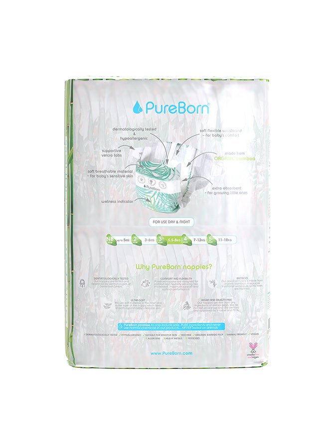 PureBorn Organic Diapers Size 3 Twin Value Pack 56 Count Assorted - Image 3