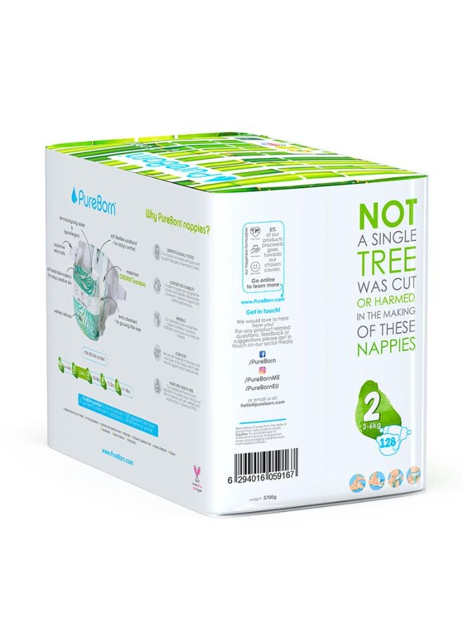PureBorn Organic Diapers Size 2 Master Value Pack 128 Count Assorted  - Image 2