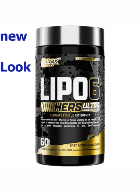 LIPO 6 Hers Ultra Concentrate Ultimate Female Fat Burner Supplement 60 Capsules