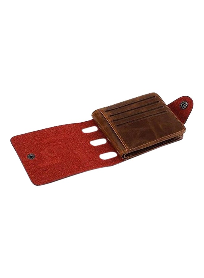 Genuine Leather Retro Man Wallet Brown - Image 3