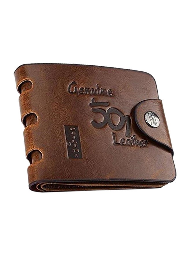 Genuine Leather Retro Man Wallet Brown - Image 1