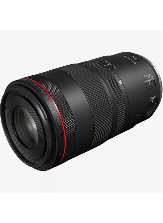كانون عدسة تكبير أصلية لكاميرا RF، ببعد بؤري 100 مم وفتحة F2.8 مزودة بمحرك يعمل بالموجات فوق الصوتية وخاصية تثبيت الصورة أسود أسود - Image 3
