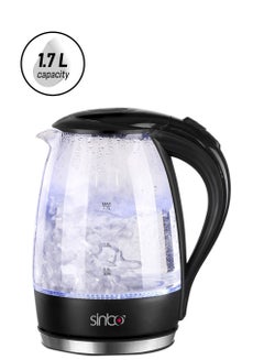 غلاية كهربائية بعداد علوي سعة 1.7 لتر 1.7 L 2200 W SK-7338B شفاف/ أسود