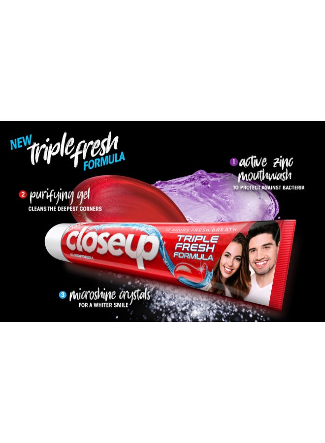 Closeup Triple Fresh Gel Toothpaste Red Hot Flavor Red 120ml  - Image 4