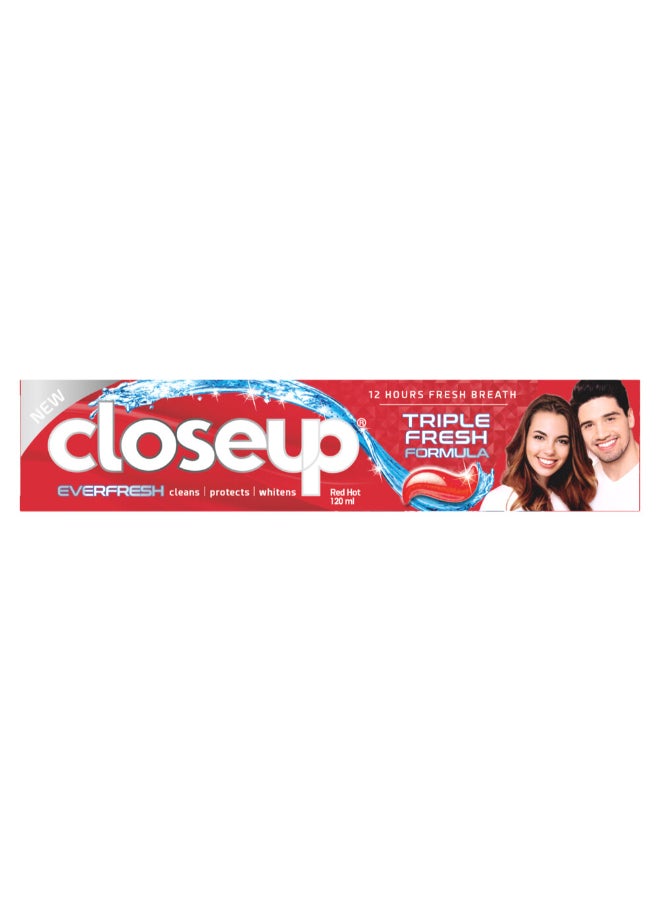 Closeup Triple Fresh Gel Toothpaste Red Hot Flavor Red 120ml  - Image 1