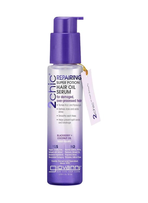Giovanni 2Chic Repairing Super Potion Hair Oil Serum, Hair Care, Infused With Blackberry & Coconut Oil 81ml