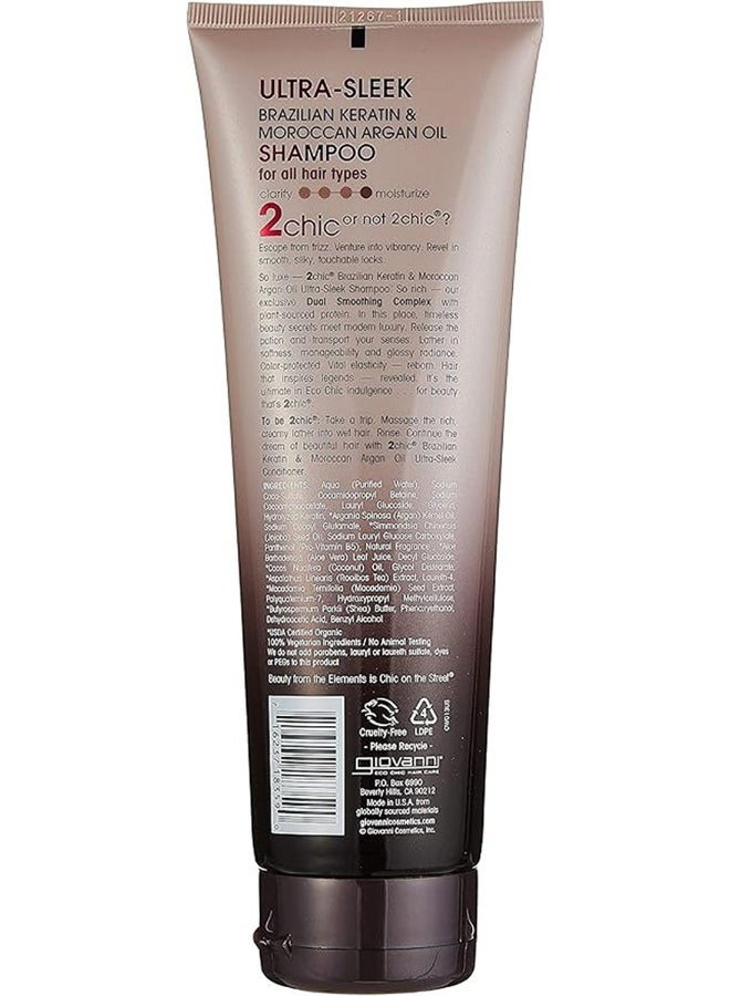 Giovanni Giovanni 2Chic Ultra-Sleek Shampoo, Infused With Brazilian Keratin & Moroccan Argan Oil, For All Hair Types 250ml  - Image 2