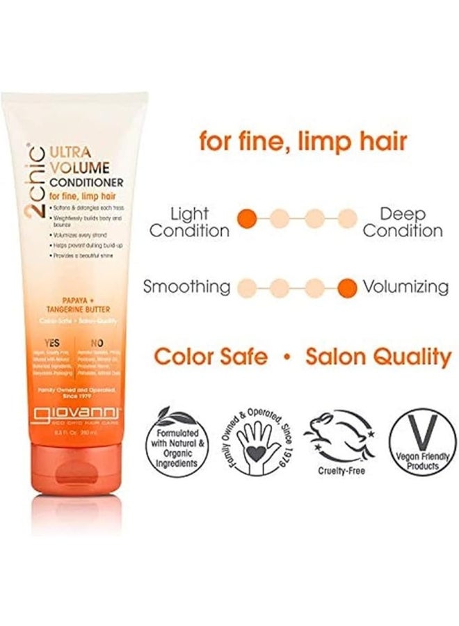 Giovanni Giovanni 2Chic Ultra-Volume Conditioner, Infused With Papaya & Tangerine Butter, Hair Care 250ml  - Image 3