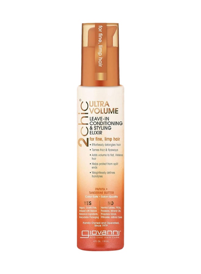 Giovanni Giovanni 2Chic Ultra-Volume Leave-In Conditioning Elixir, Infused With Papaya & Tangerine 118ml  - Image 1