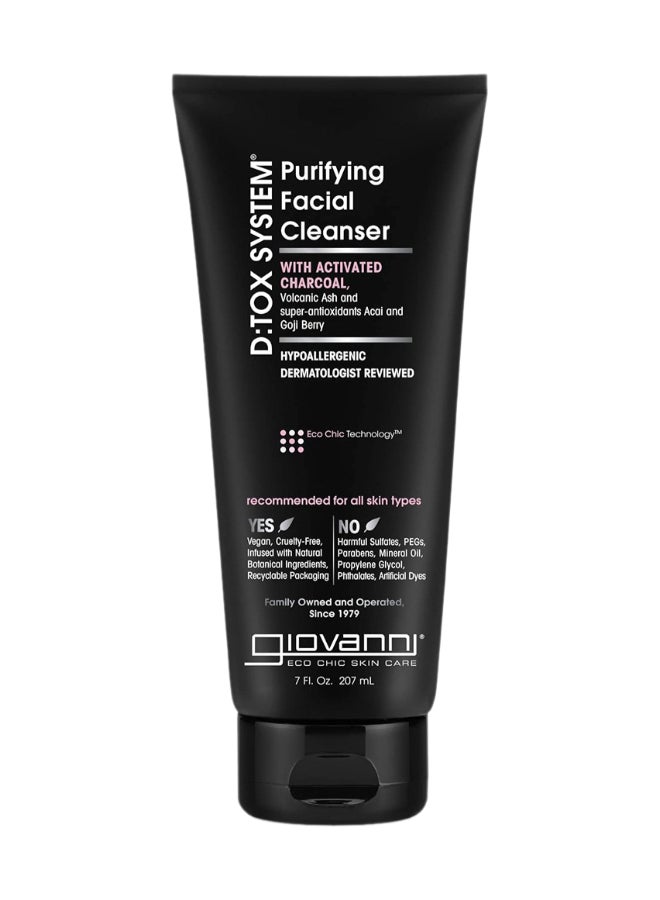 Giovanni Giovanni Purifying Facial Cleanser, With Activated Charcoal And Volcanic Ash, For All Skin Types 207ml  - Image 1