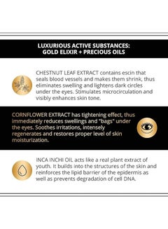 Eveline Eveline Cosmetics Gold Lift Expert Eye Cream With 24K Gold Spf 8, Anti-Aging Eye Treatment With Argatensyl And Hyaluron 4D 15ml  - Image 4