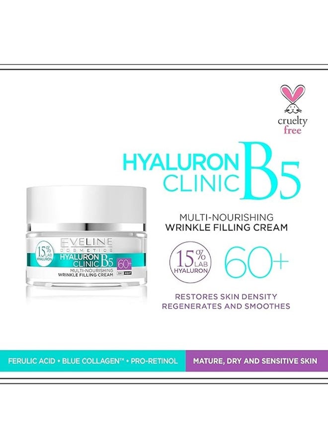 Eveline Eveline Cosmetics Hyaluron Clinic B5 Wrinkle Filling Cream, Infused With Ferulic Acid, Restores Skin Density, 50Ml 50ml  - Image 2