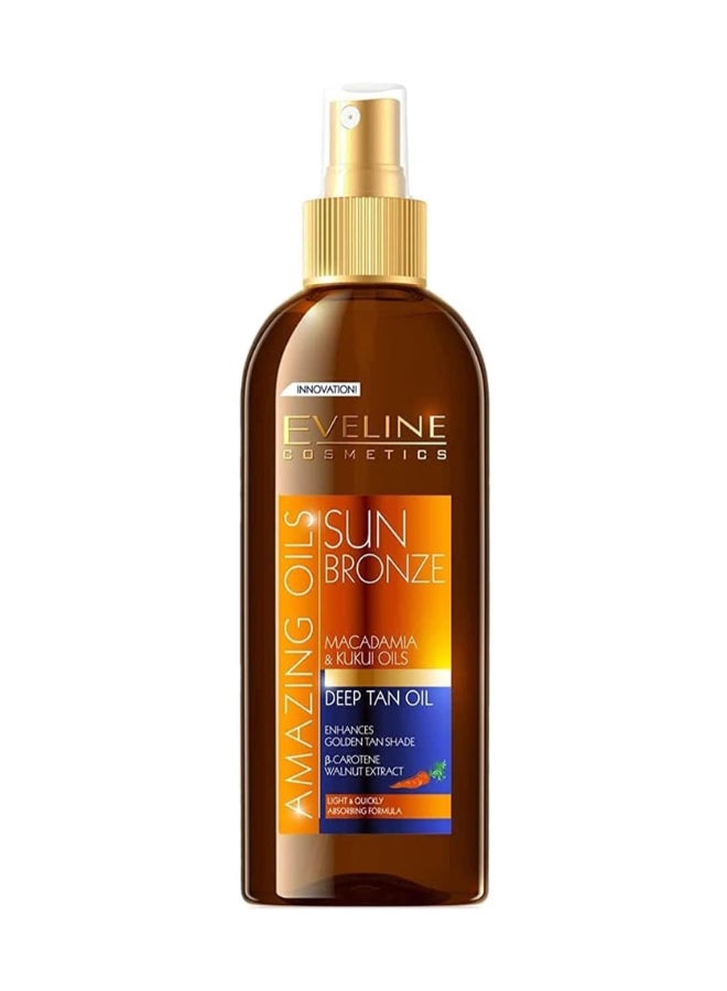 Eveline Eveline Cosmetics Sun Bronze Deep Tan Oil, Infused With Macadamia & Kukui Oils 150ml  - Image 1