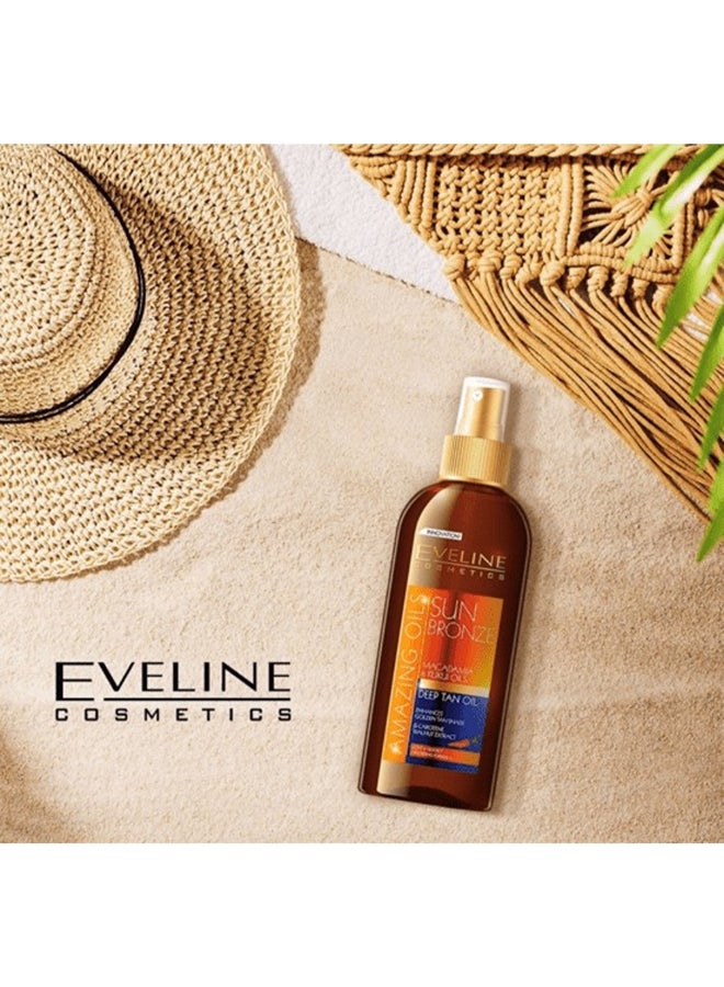 Eveline Eveline Cosmetics Sun Bronze Deep Tan Oil, Infused With Macadamia & Kukui Oils 150ml  - Image 2