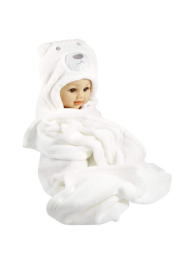 كياوكاي بطانية أطفال بغطاء للرأس على شكل دب قطبي ثلاثي الأبعاد وبتصميم مريح وناعم وخفيف الوزن وقابل للطي - Image 4