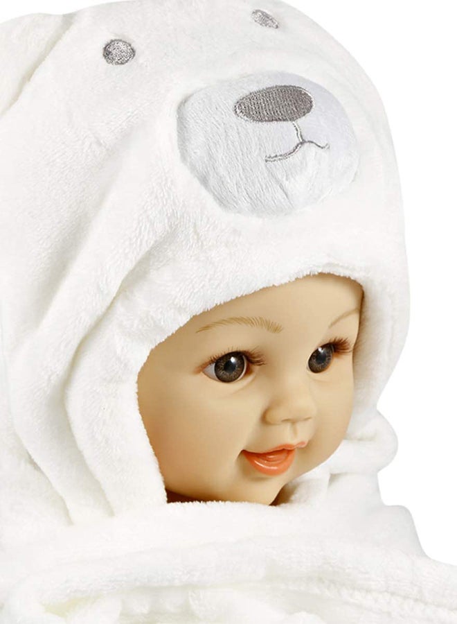 كياوكاي بطانية أطفال بغطاء للرأس على شكل دب قطبي ثلاثي الأبعاد وبتصميم مريح وناعم وخفيف الوزن وقابل للطي - Image 5