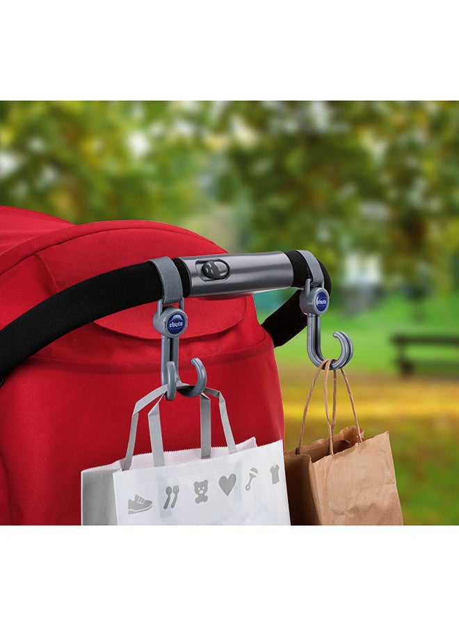 Chicco Universal Stroller Hook Set 2 Pcs, Grey  - Image 3