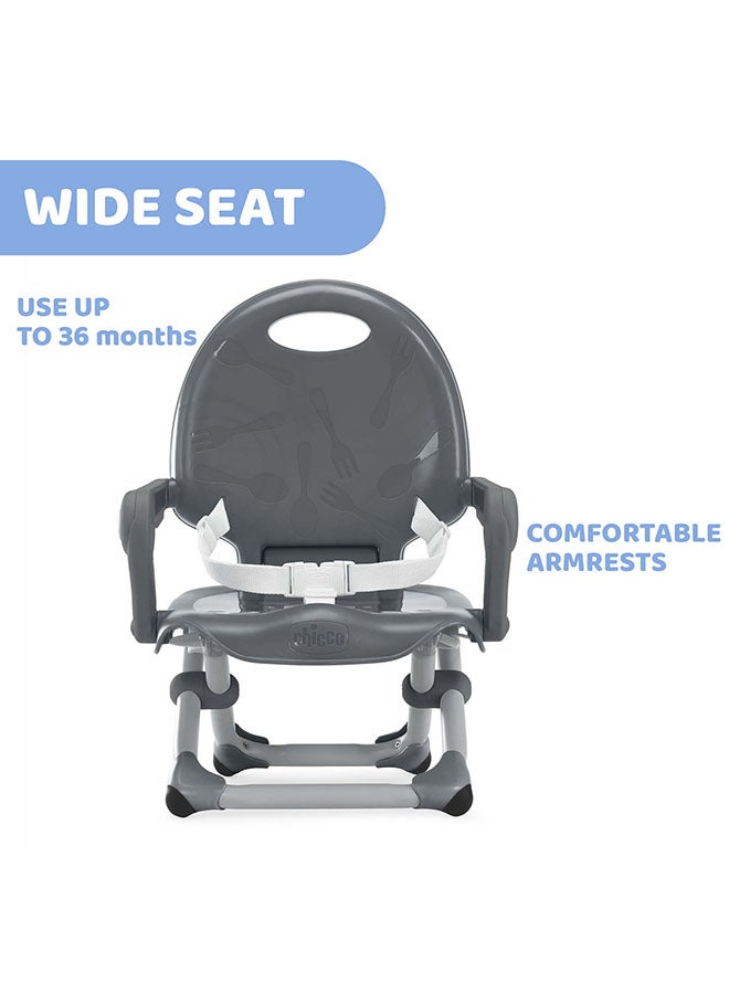 Chicco - Pocket Snack Booster Seat 6M-3Y, Dark Grey - Image 1